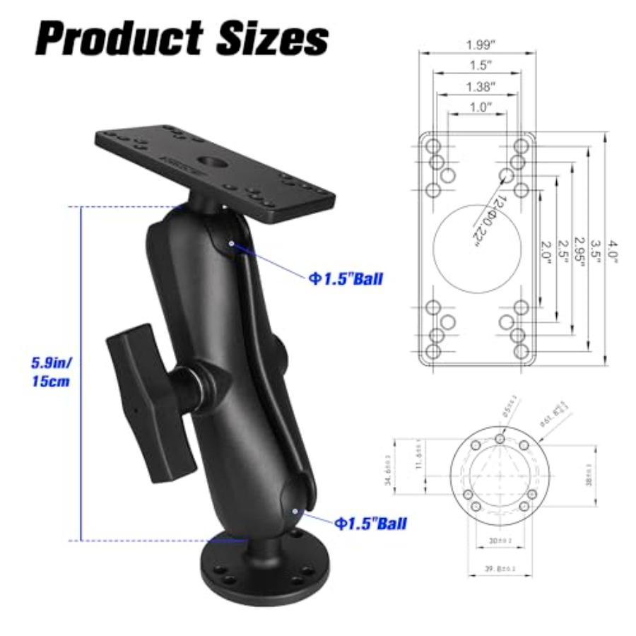Kayak/boat fish finder mount:  - Fish Finder Mount recension och pris